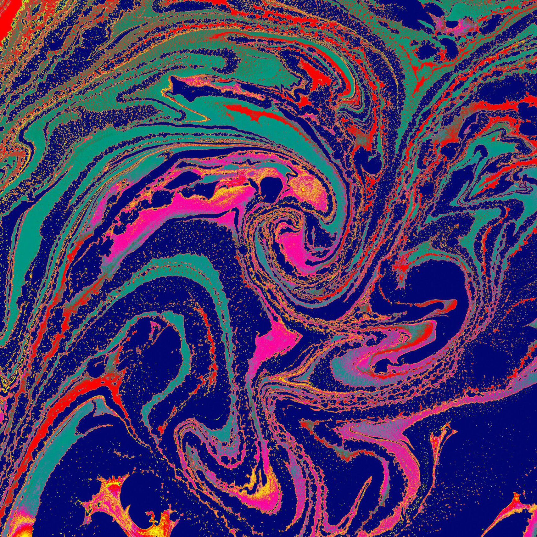 Lively and colorful marbled texture with swirling abstract patterns, perfect for backgrounds and artistic designs.